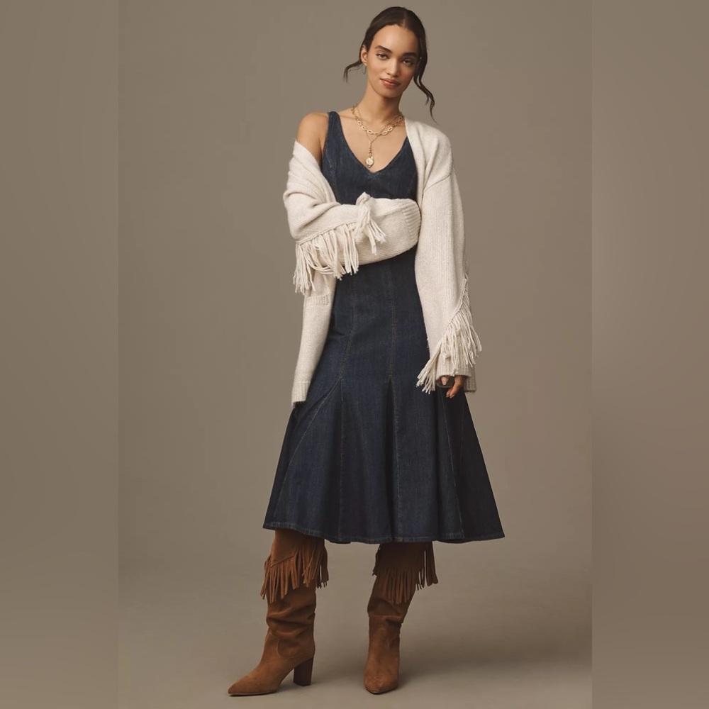 Reformation Serafina Denim Midi Dress